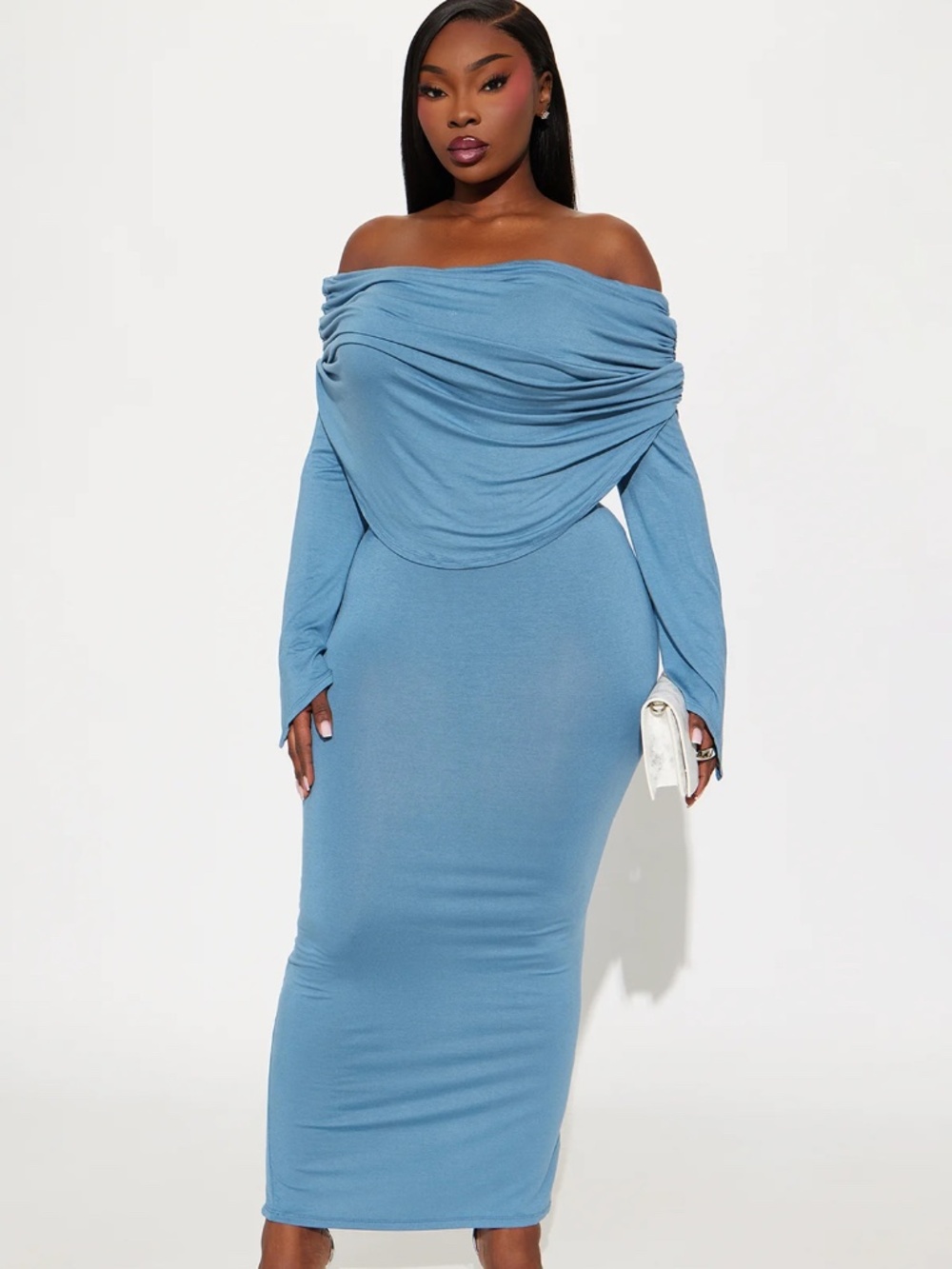 Draped In Love Off Shoulder Maxi Skirt Set